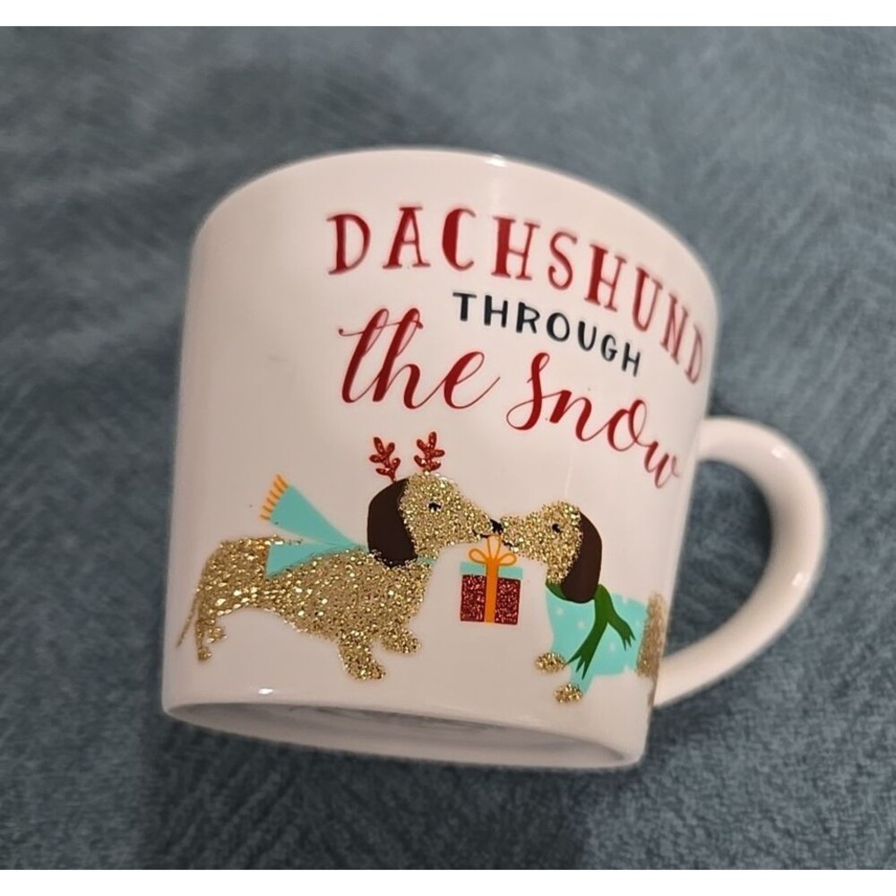 Dachshund Through The Snow Christmas Mug 12oz Cooksmart England Fine China C38